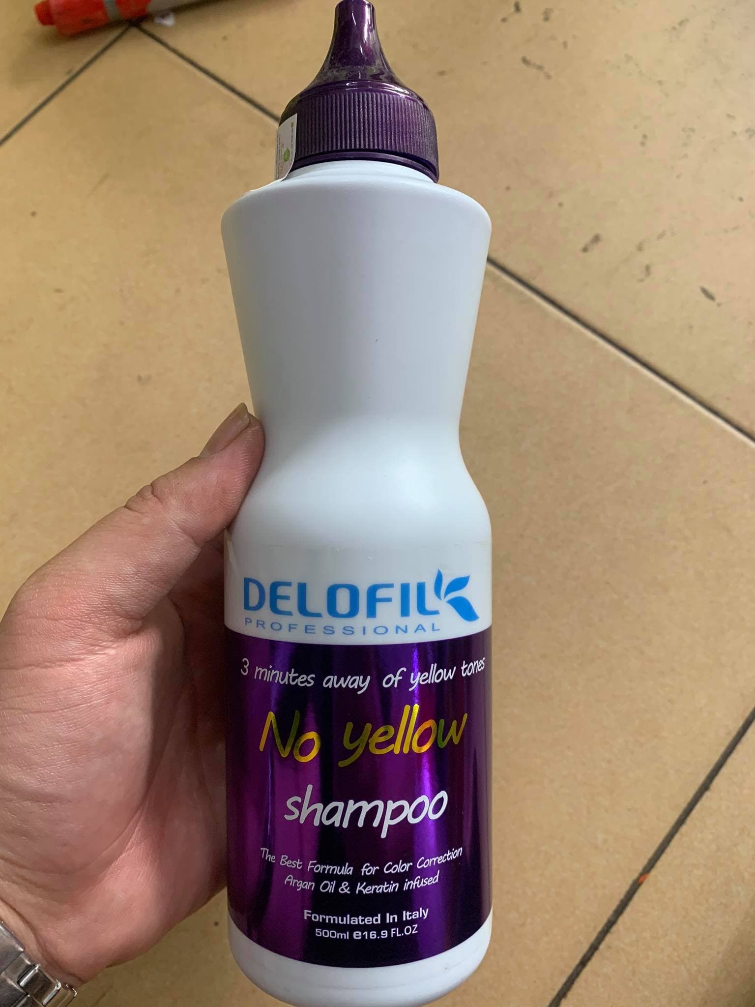 Dầu gội tím khử vàng Delofil No Yellow Shampoo 500ml