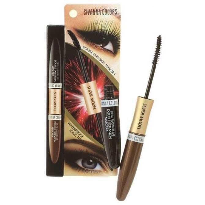 MASCARA KO THẤM NƯỚC DÀY VÀ TƠI MI 2 ĐẦU SIVANNA COLORS SUPER MODEL