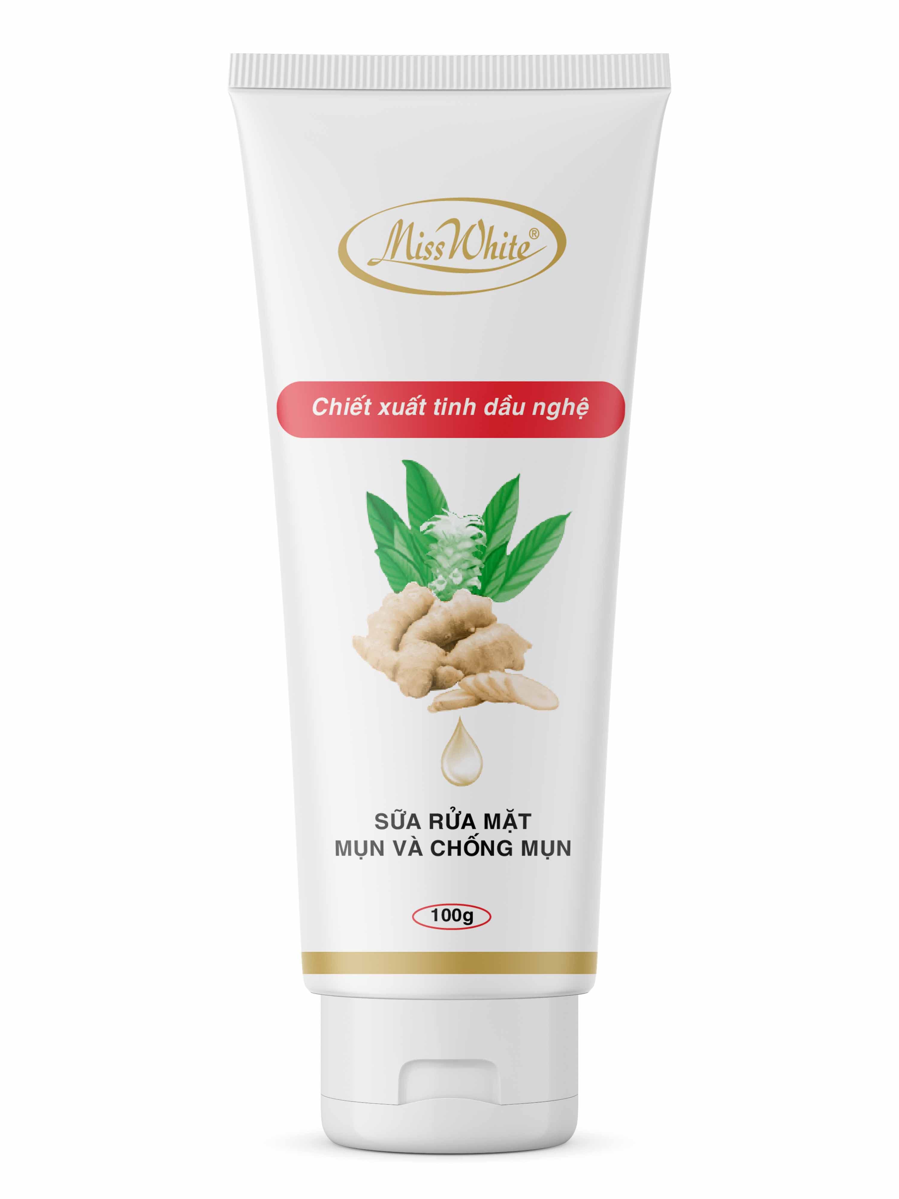 Sữa Rửa Mặt Mụn Và Chống Mụn MissWhite  (Nghệ Trắng) 100g