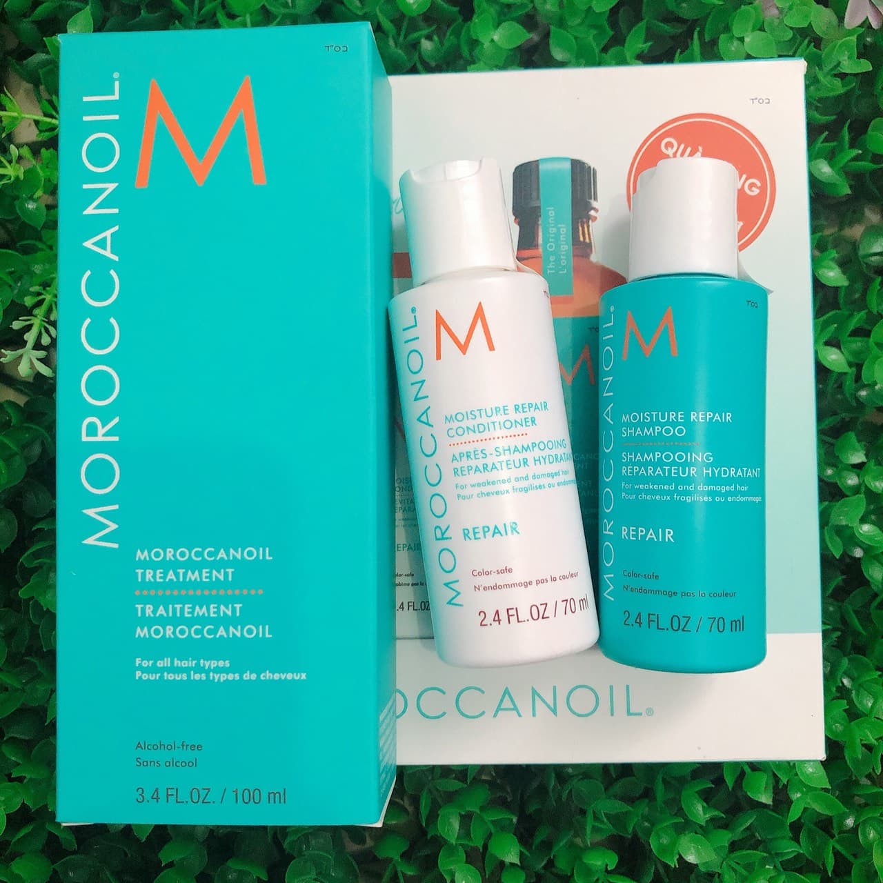 [HCM]Combo Tinh dầu Dầu gội xả phục hồi Repair Moroccanoil cho tóc hư tổn 100ml +70mlx2