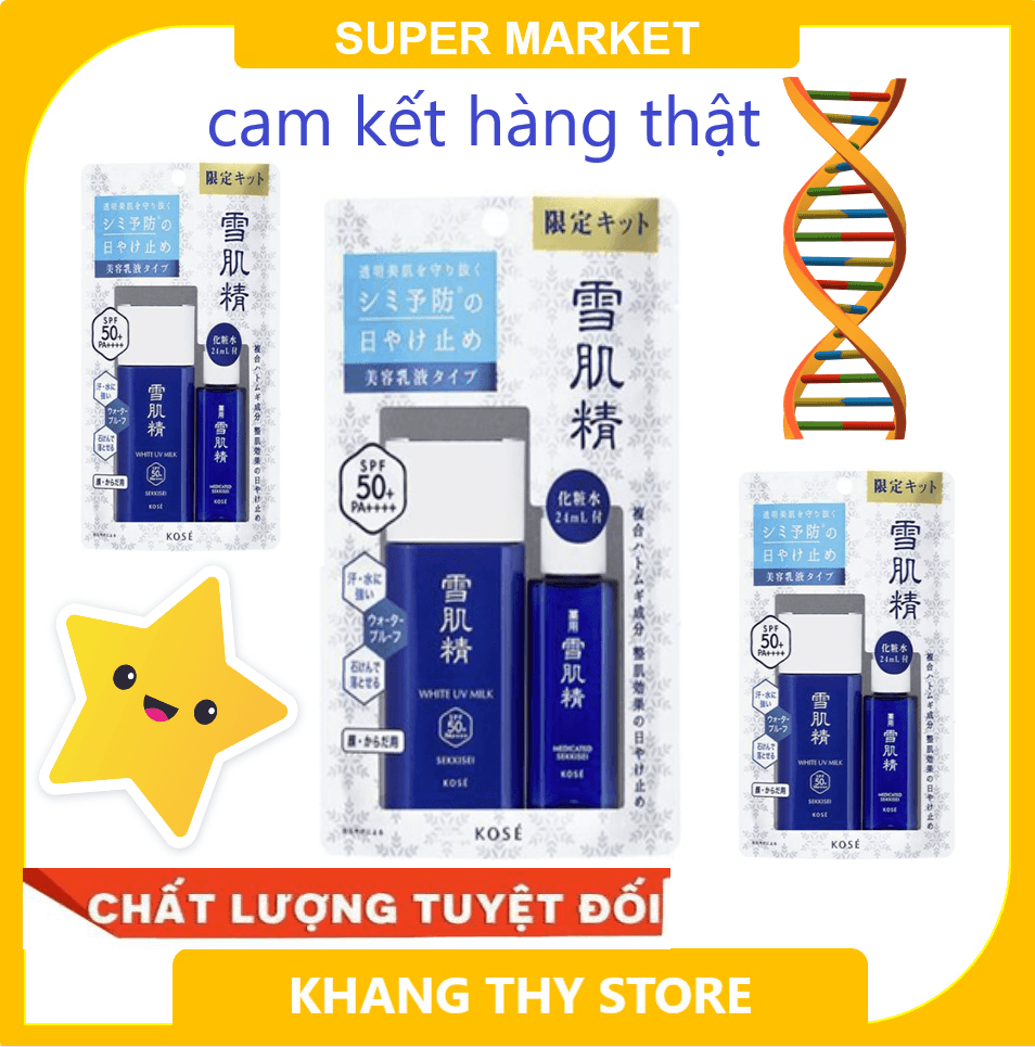 Set Kem Chống Nắng Kose White UV Milk 60ml