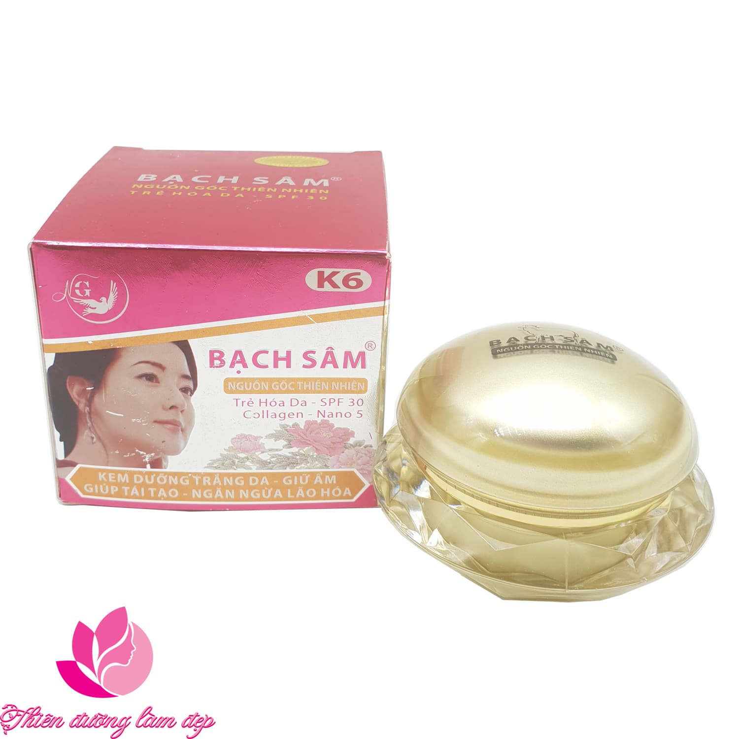 [HCM]Kem dưỡng trắng da mặt giữ ẩm giúp tái tạo ngăn ngừa lão hóa da kem BẠCH SÂM K6 25g