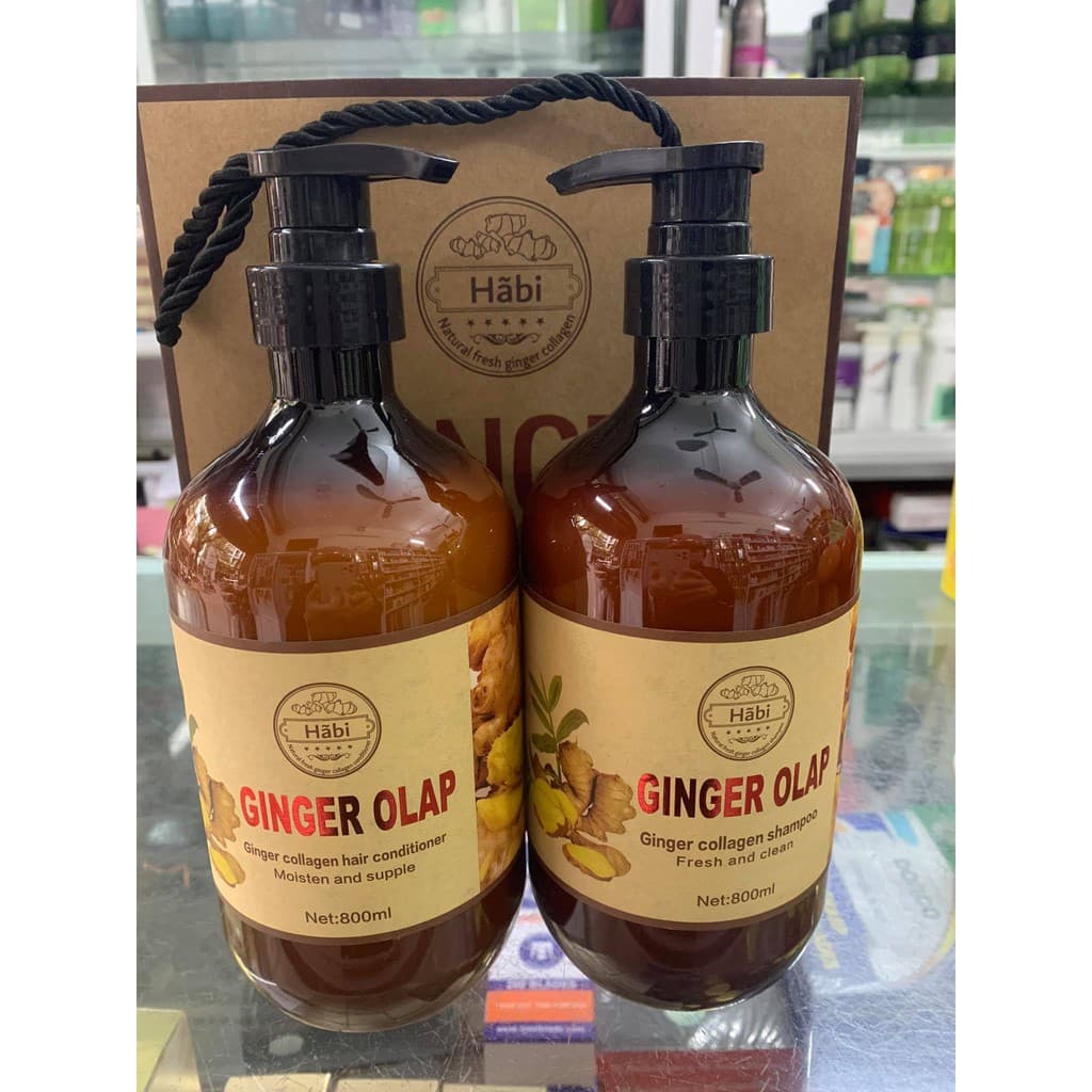 Cặp Dầu Gội Xả Gừng Ginger Olap 800ml x2