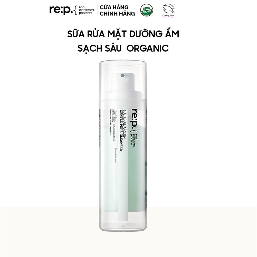 [HCM]Sữa Rửa Mặt Re:p Dưỡng Ẩm Cho Mọi Loại Da Organic 150ml Natural Origin Gentle Pure Cleanser