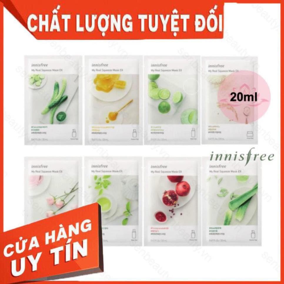 [HCM][Freeship] Mặt Nạ Giấy Cấp Nước Dịu Mát My Real Squeeze Mask 20ml Chính Hãng
