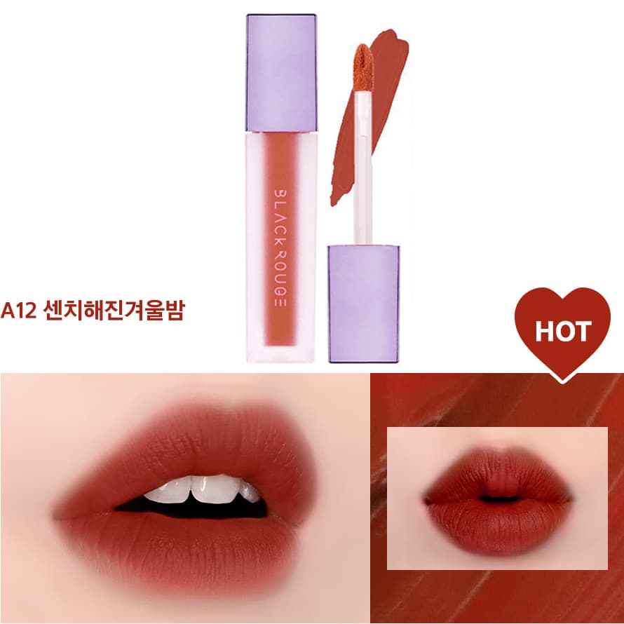 [Version 2] Son Kem Lì Black Rouge Air Fit Velvet Tint Hàn Quốc (A12: Dashed Brown: Đỏ nâu đất)