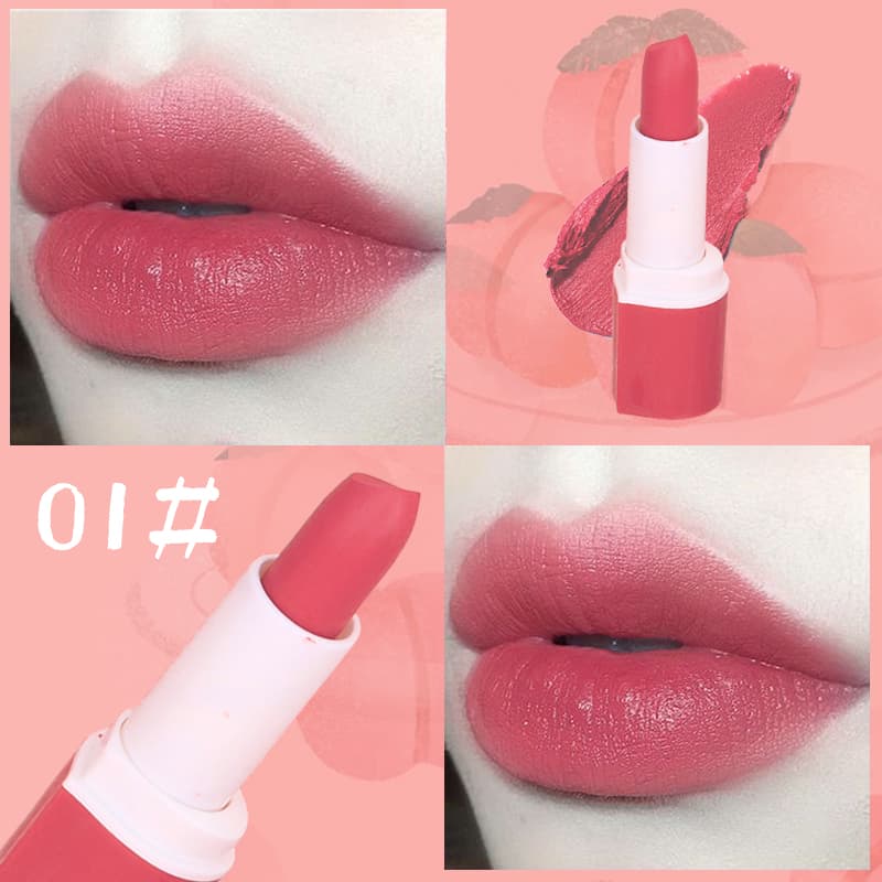 [HCM]【kiss belle shop】 Phong cách mới Son môi hồng đào không thấm nước lâu trôi -6 màu có sẵn（1 thỏi son）