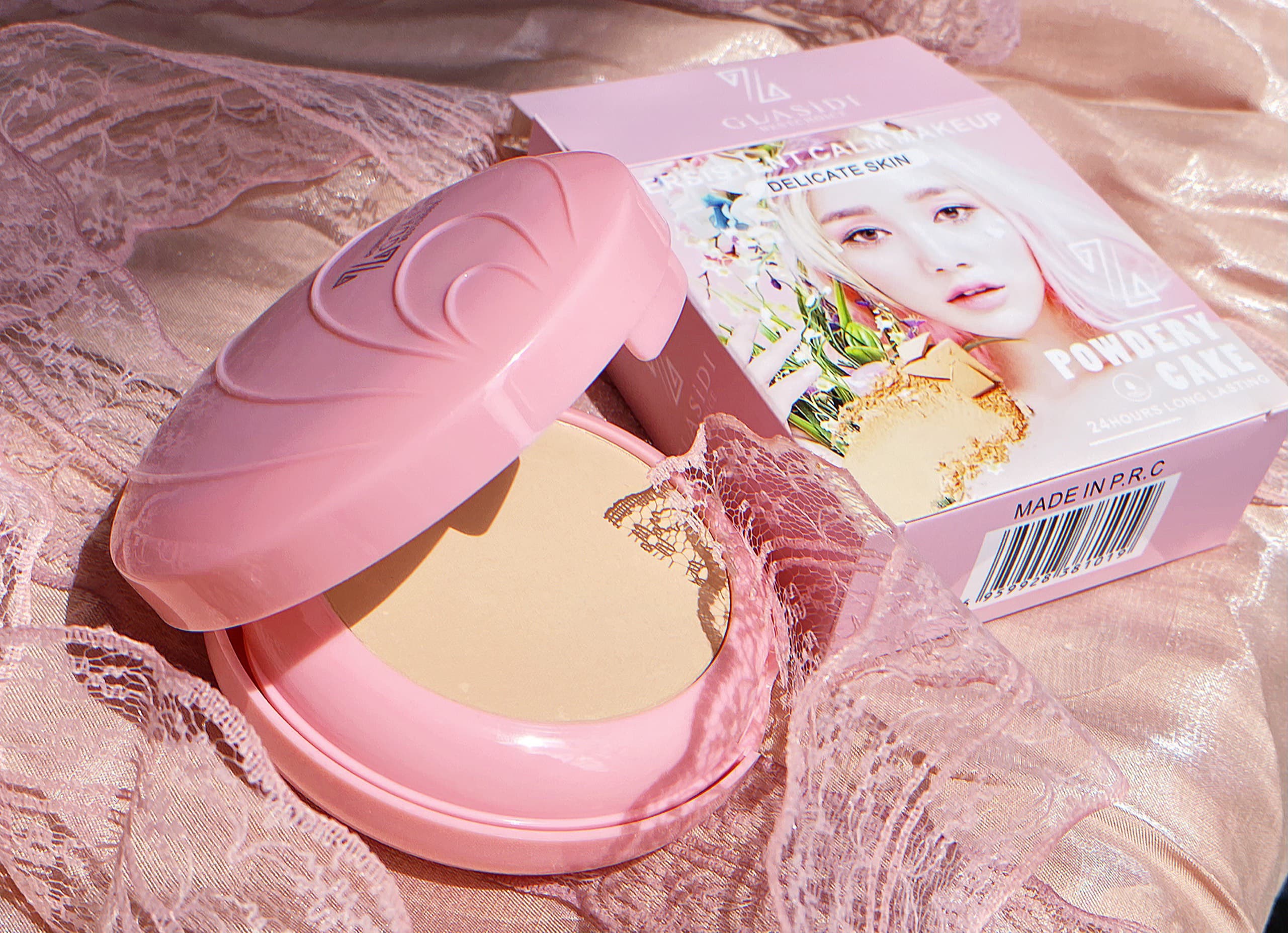 Phấn Nền Trang Điểm 2 tầng HỒNG CUTE GLASIDI 8101 makeup powder kiềm dầu che khuyết điểm lâu trôi mềm mịn tự nhiên kiềm dầu nội địa chính hãng sỉ rẻ