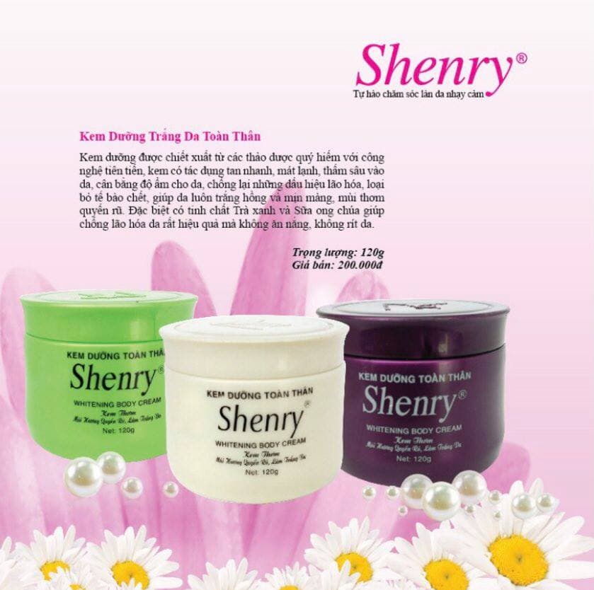 [HCM]Kem dưỡng trắng da toàn thân Shenry - 120gr