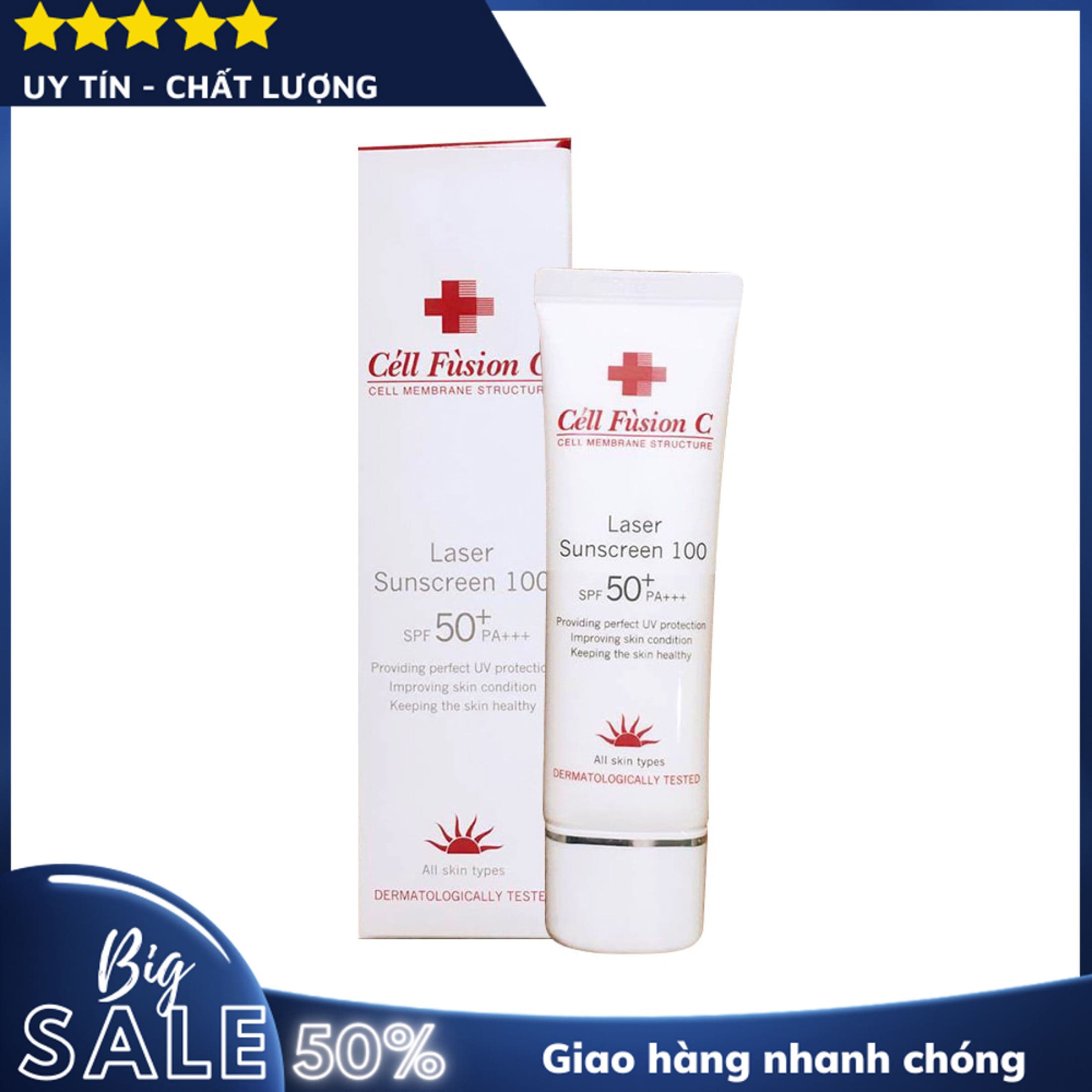[HCM]Kem Chống Nắng Laser Sunscreen 100 Cell Fusion C Spf 50 + 50Ml -sản phẩm tích hợp khả năng chống nắng và chống lão hóa