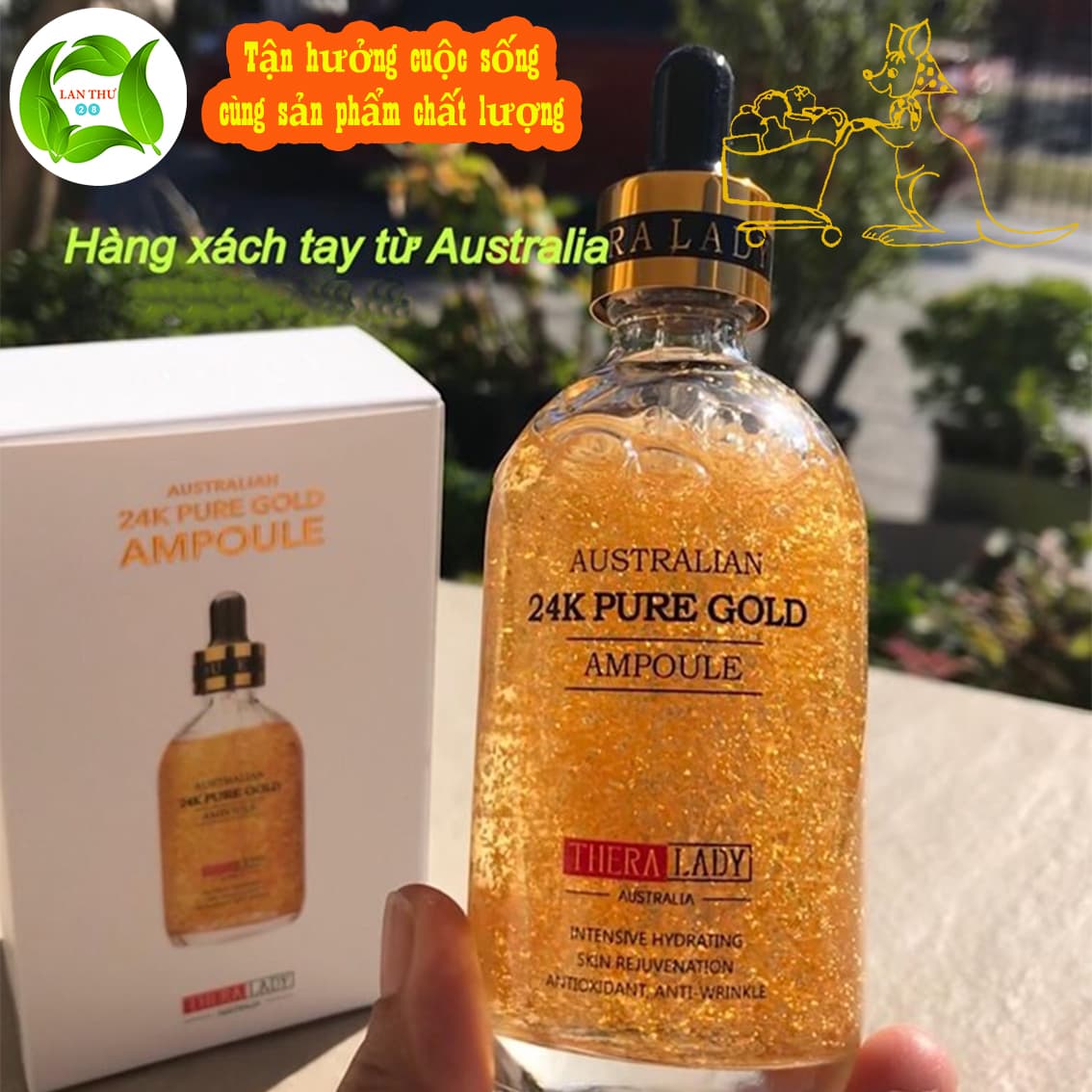 [HCM]Serum Dưỡng trắng da tinh chất Vàng 24K Pure Gold Ampoule THERA LADY Của Úc 100ml