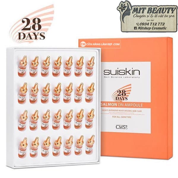 [HCM]Tế bào gốc DNA Trứng Cá Hồi Trị mun tái tạo phục hồi da Suiskin Salmon DN Ampoule 28 days Hàn Quốc