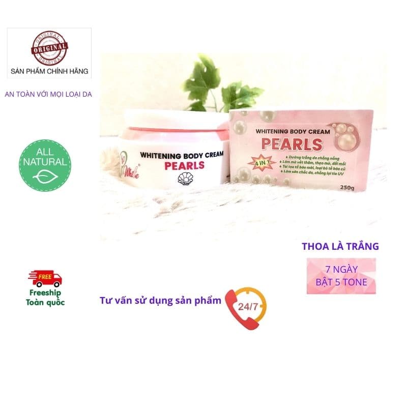 Kem dưỡng trắng da body Pro White 250g dưỡng trắng nhanh cấp ẩm chống nắng cho sạm màu đen lì