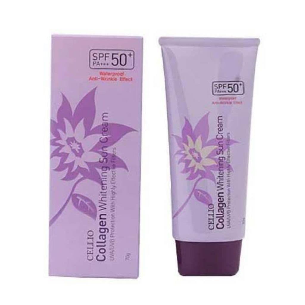 KEM CHỐNG NẮNG DƯỠNG DA BỔ SUNG COLAGEN FRORENCE86 STORE CELLIO SPF 50PA+(MÀU TÍM)