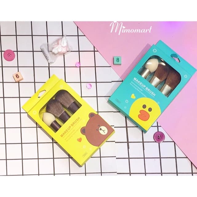 Set 3 Cây Cọ Trang Điểm Make Up Gấu Vịt - mimomart HN