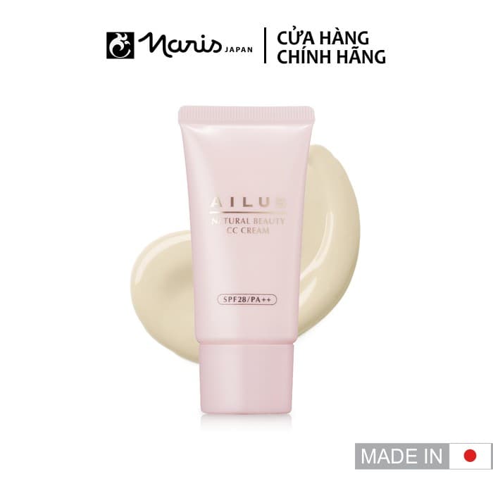 Kem trang điểm trắng da Naris Ailus Natural Beauty CC Cream Cao cấp Nhật Bản #01 Ivory Yellow (Trắng da tự nhiên)