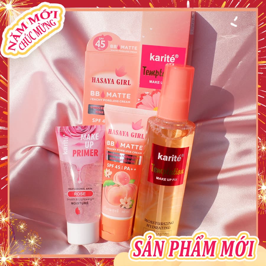 [HCM]【Kiss Belle Shop】 Bộ mỹ phẩm trang điểm 3 món đầy đủ(Kem cách ly Trong suốt+kem BB+Xịt khoáng khoá nền giữ lớp tang điểm)
