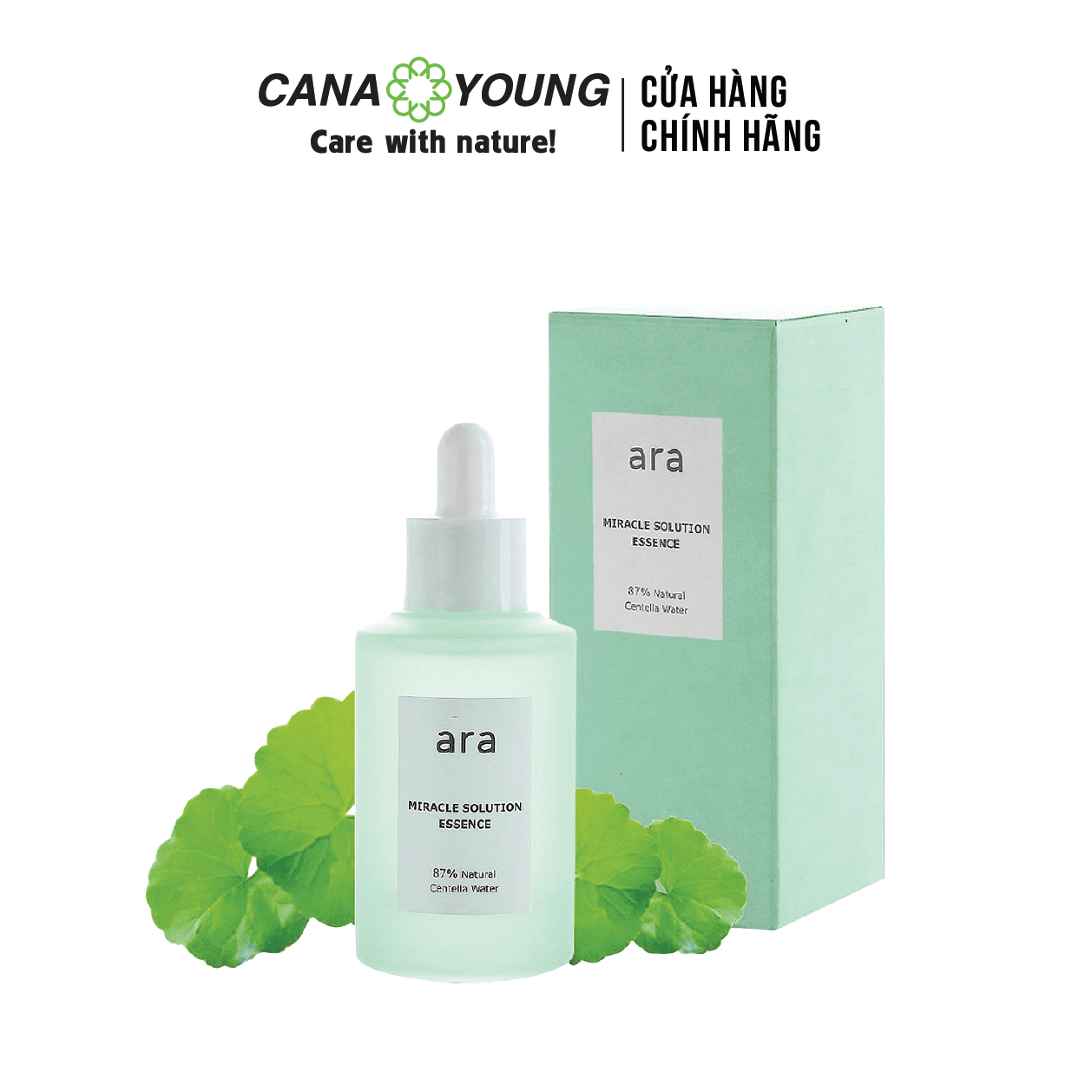 TINH CHẤT GIẢM MỤN DỊU DA CHIẾT XUẤT RAU MÁ VÀ HA ARA MIRACLE SOLUTION ESSENCE 50ML