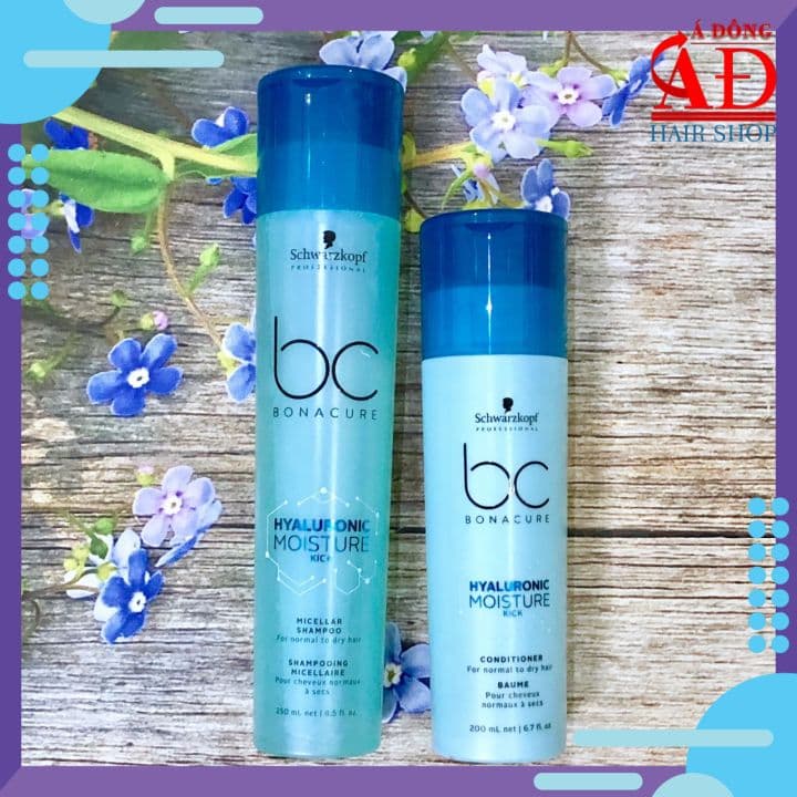 Bộ dầu gội xả Schwarzkopf BC Bonacure Moisture Kick Micellar giữ ẩm tóc khô giòn và xoăn Đức 250ml/200ml