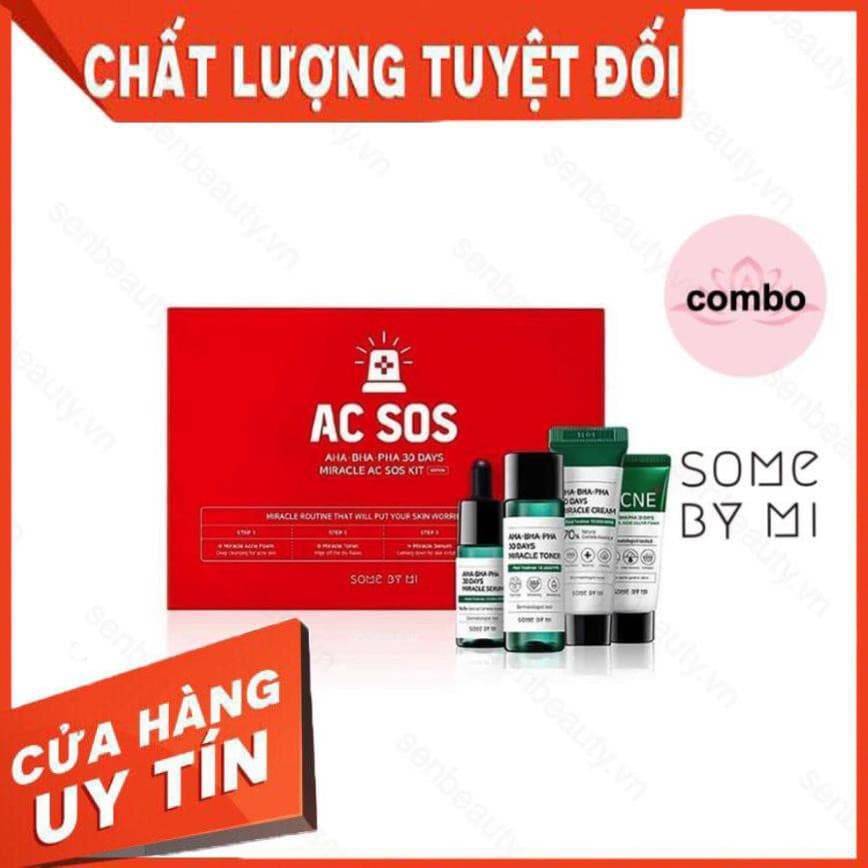[HCM][Freeship] Bộ Kit Combo 4 Sản Phẩm Dưỡng Da Giảm Mụn Miracel Ac SOS Kit Chính Hãng
