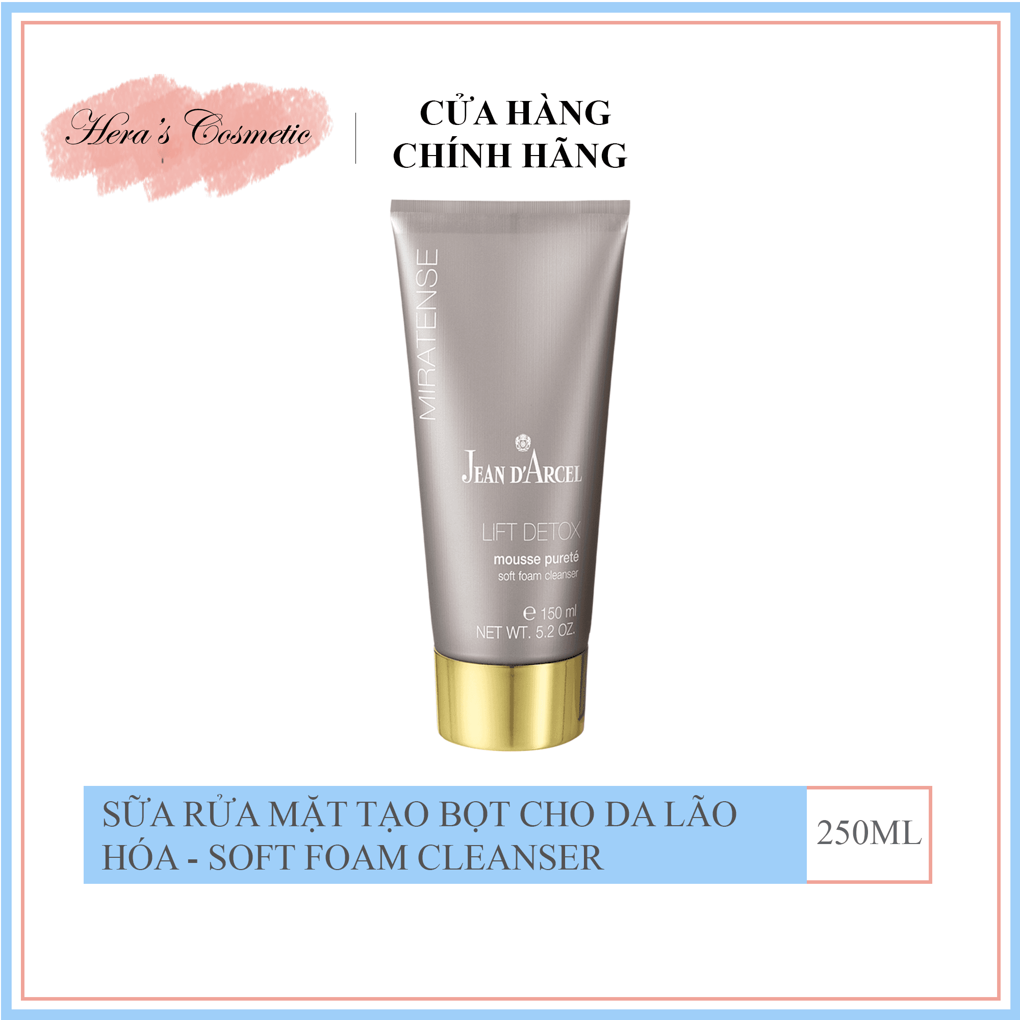 Sữa rửa mặt tạo bọt cho da lão hoá Jean Darcel 150ml