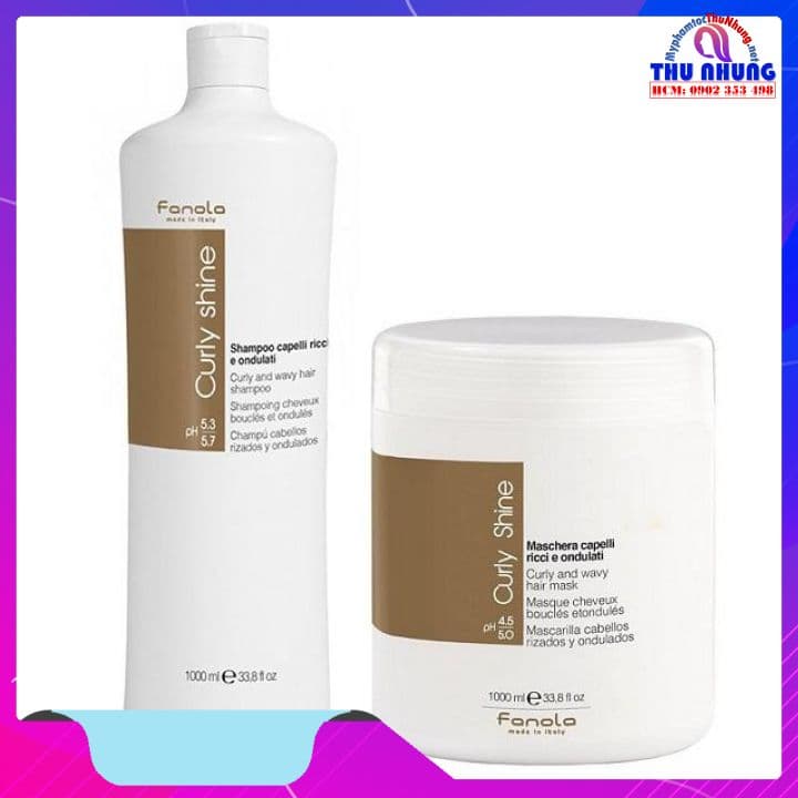 [HCM]Bộ Gội xả Fanola Curly Shine (Curly & Wavy shampoo) cho tóc uốn xoăn dợn sóng Italy 1000ml