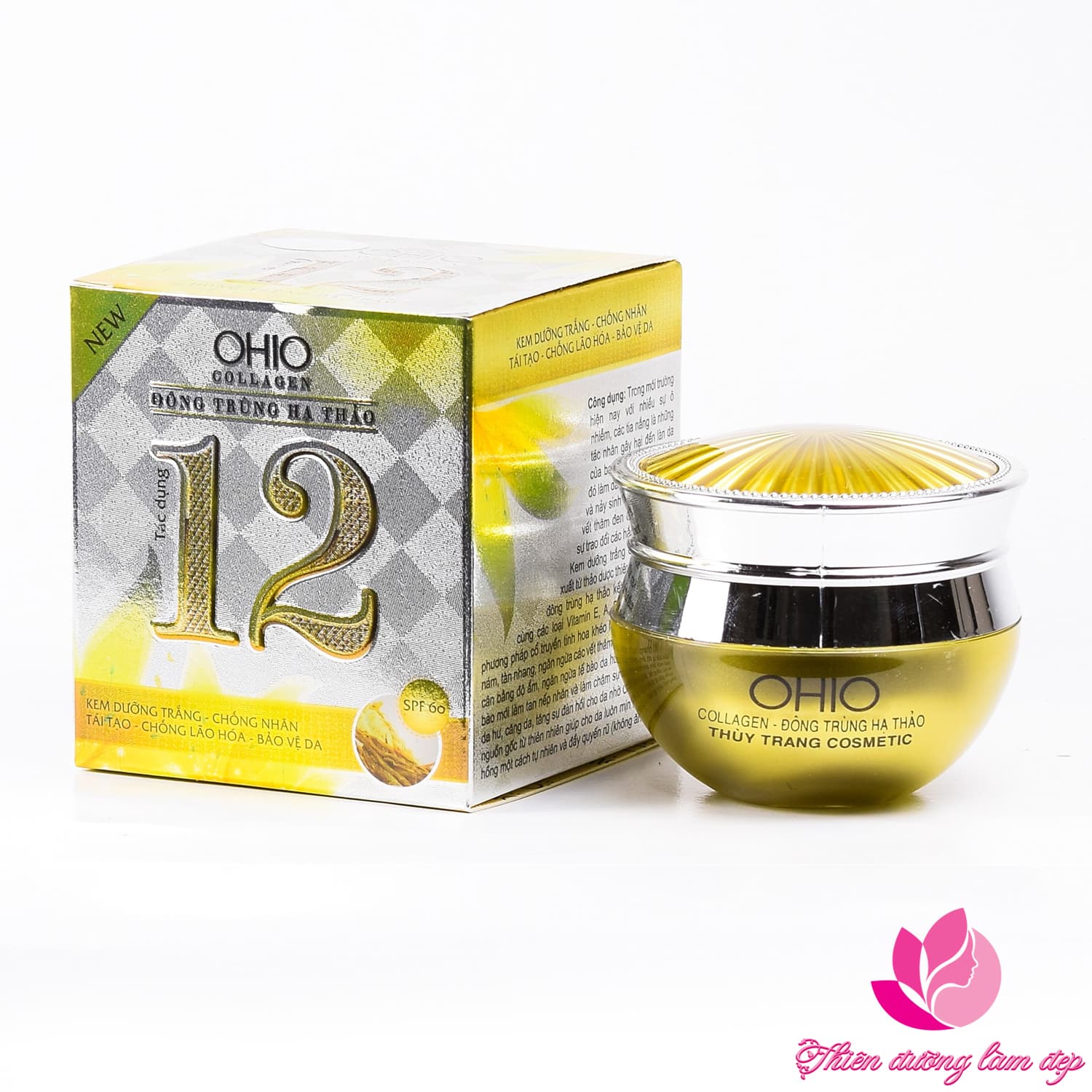 [HCM]Kem dưỡng trắng da mặt chống nhăn tái tạo bảo vệ da 12 tác dụng kem OHIO Đông Trùng Hạ Thảo 30g
