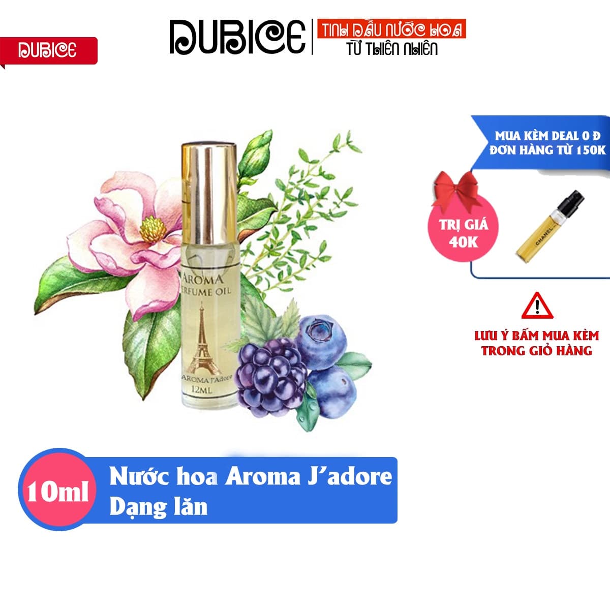Tinh dầu nước hoa Aroma Irish Jadore dạng lăn 10ml