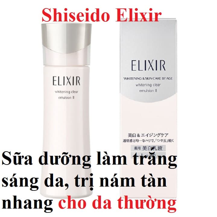 Sữa dưỡng ẩm chống lão hóa ELIXIR Whitening Moisture Emulsion 130mL - Nhật Bản
