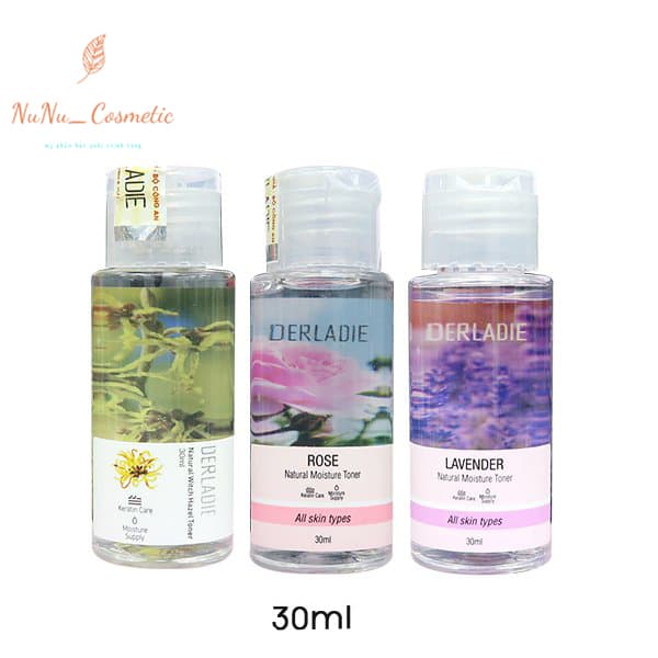 Nước Hoa Hồng Cấp Ẩm Kiềm Dầu Se Khít Lỗ Chân Lông Derladie Toner 30ml TOÀN QUỐC
