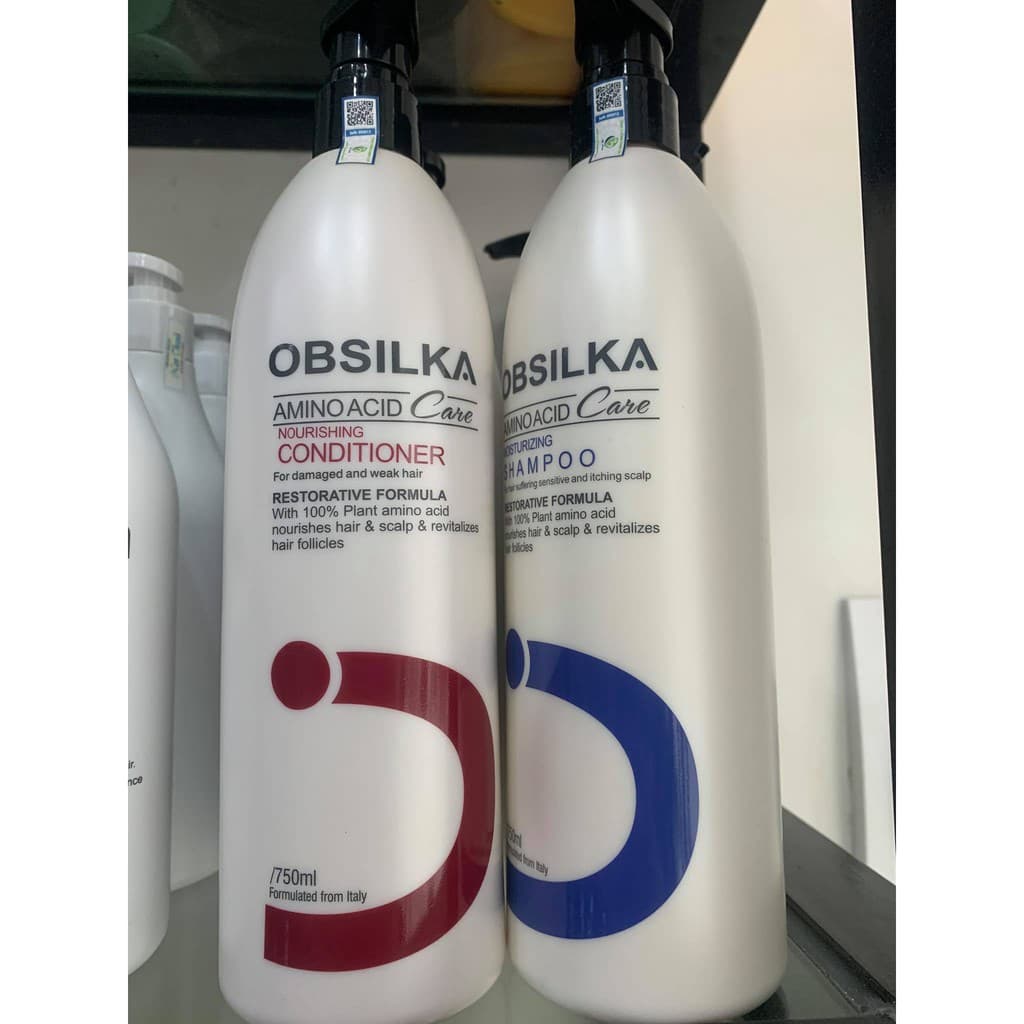 Cặp Dầu Gội Xả SIêu Dưỡng Chất OBSILKA 750ml x2