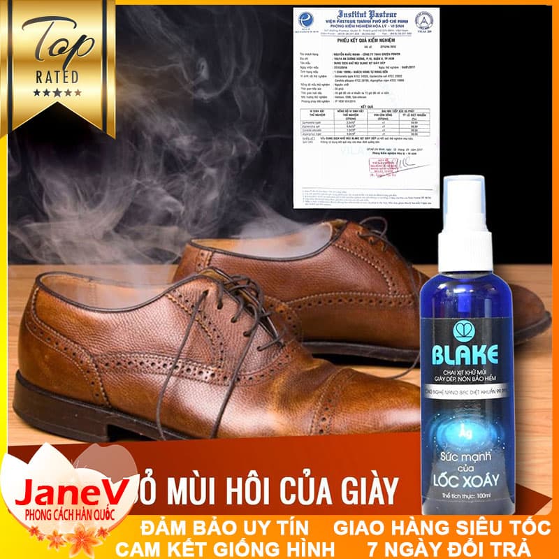 [HCM][Lấy mã giảm thêm 30%]Xịt Khử Mùi Hôi Chân Giày Dép Do Ra Nhiều Mồ Hôi Hương Nước Hoa Blake - Chứng nhận bởi viện Pasteur TP.HCM
