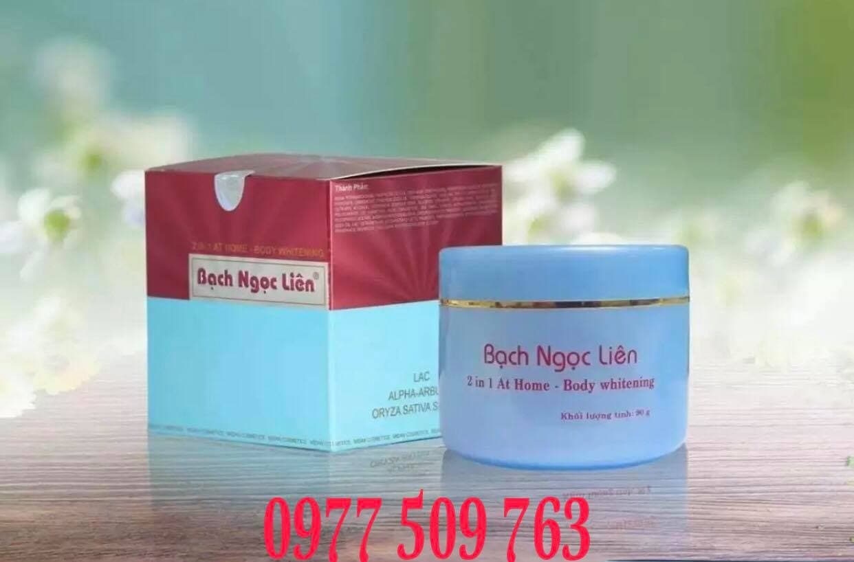 [HCM]6 hộp - Kem dưỡng trắng da body Bạch Ngọc Liên - xanh - 90gr
