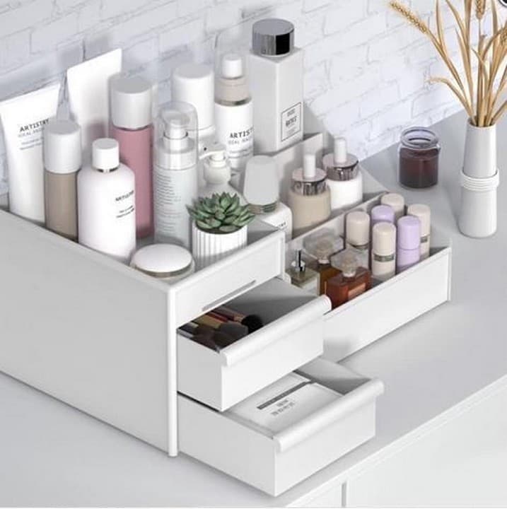 Kệ để son kệ đựng mỹ phẩm nhựa 2 tầng giá để son tiện lợi Kệ Đựng Đồ Dùng Cá Nhân Đựng Đồ Trang Điểm Tủ đựng mỹ phẩm mini có ngăn kéo tiện dụng