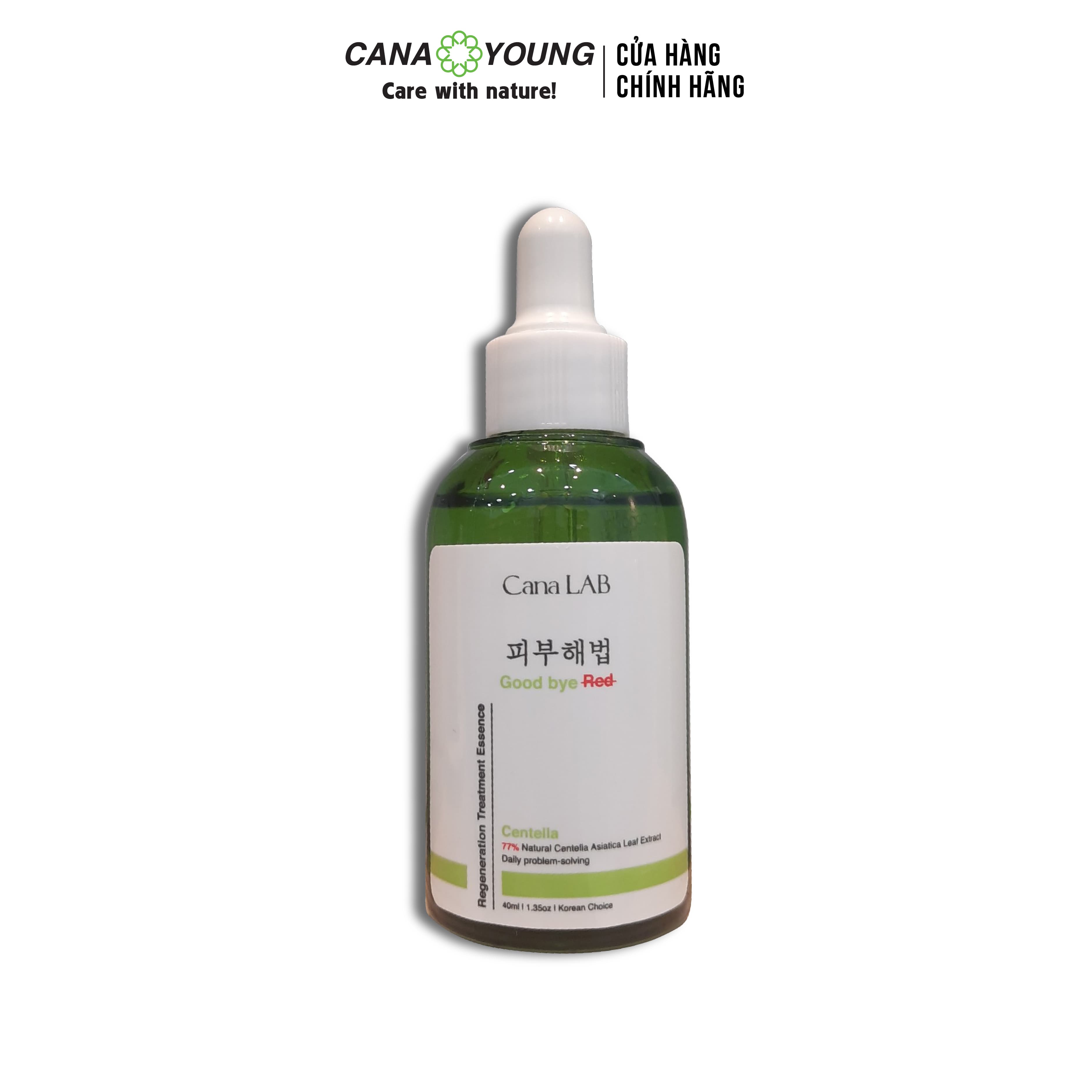 Tinh chất rau má làm dịu da phục hồi và mờ vết thâm Cana LAB Centella Good bye RED Regeneration Treatment Essence
