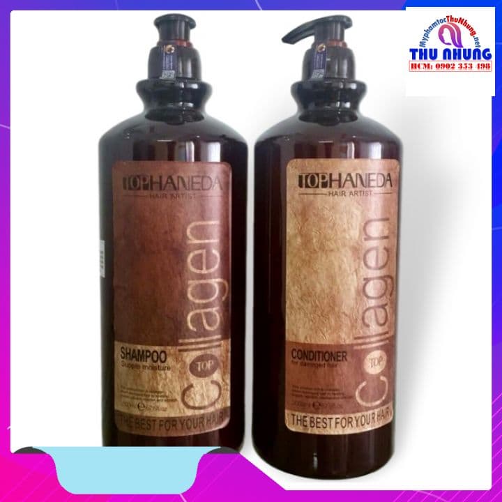[HCM]Bộ dầu gội xả Top Haneda collagen cho tóc khô hư tổn 2000ml
