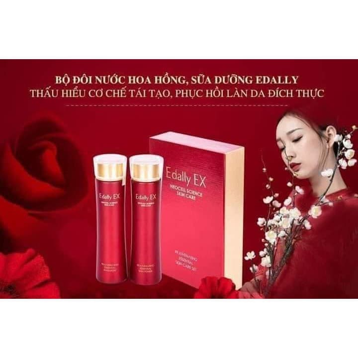 Bộ sản phẩm làm sạch và chăm sóc da Edally (Nước hoa hồng + Sữa dưỡng)