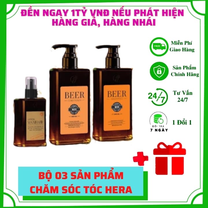 Dầu gội 100%[̣ĐÁNH BAY GÀU VÀ GÃY RỤNG]✅ Dầu gội kích thích mọc tóc - BỘ 3 SIÊU PHẨM CHĂM SÓC TÓC TỪ MEN BEER TƯƠI - Dầu gội thảo dược