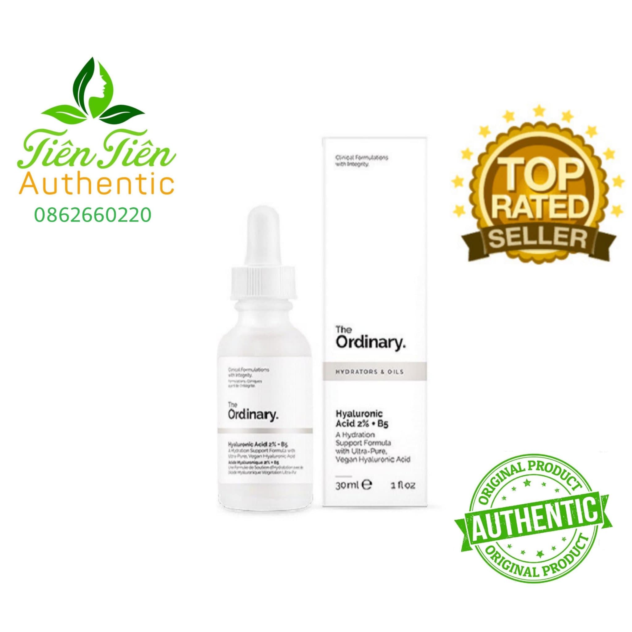 TINH CHẤT CẤP NƯỚC VÀ PHỤC HỒI DA THE ORDINARY HYALURONIC ACID 2% + B5
