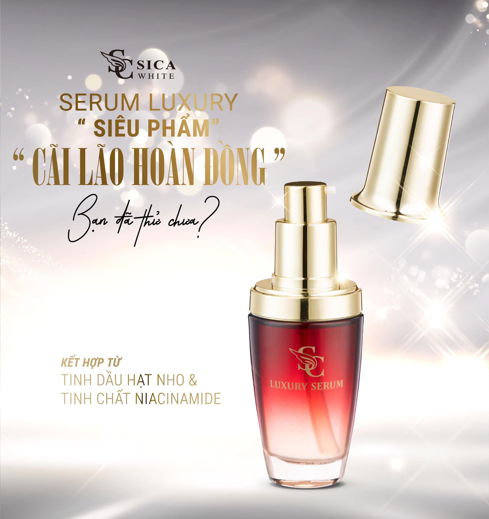 [HCM]Serum dưỡng da luxury sica white (CHÍNH HÃNG ) SICAWHITE   dưỡng ẩm trắng dada luôn căng bóng giảm mụnmờ námTRINGANSHOP