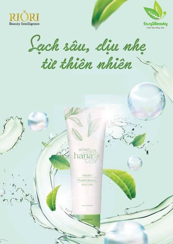 MUA 1 TẶNG 1] Sữa rửa mặt thảo mộc ngăn ngừa mụn hương chanh Hara White Riori Herbal Cleanser 120g