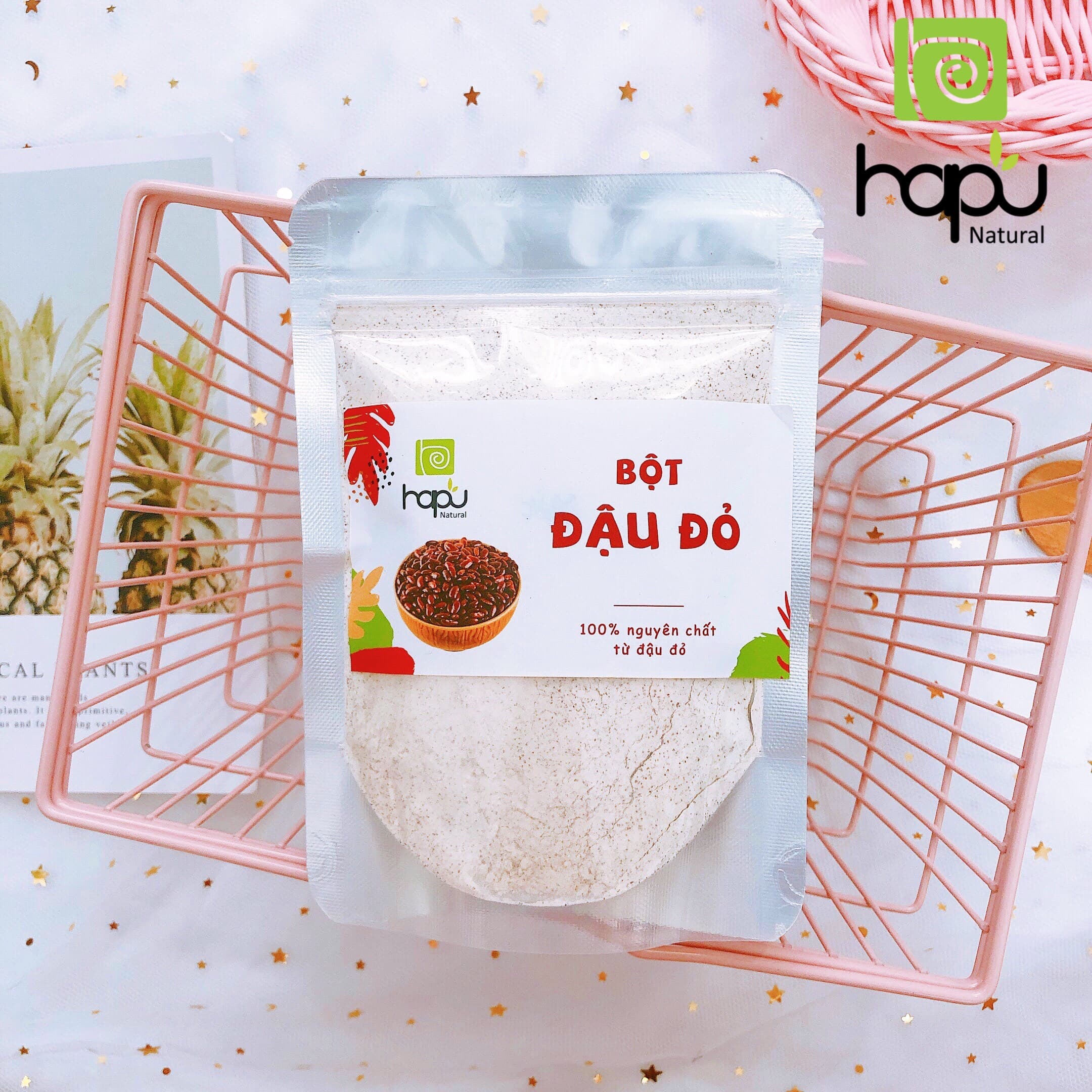 [HCM]Bột Đậu Đỏ Nguyên Chất Hapu Organic Bột Thiên Nhiên Đắp Mặt Dưỡng Da Sáng Hồng Đều Màu Da Ngừa Mụn Tẩy Tế Bào Nhẹ Nhàng