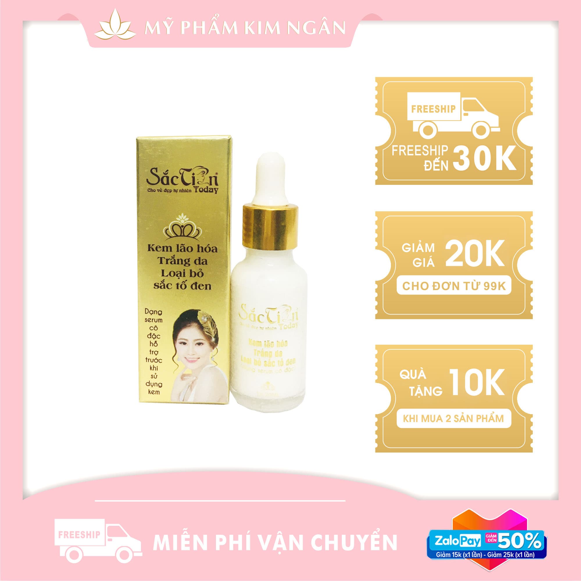 Sắc Tiên Today – Serum Cô Đặc Chống Lão Hóa Loại Bỏ Sắc Tố Đen 20ml - Mỹ Phẩm Kim Ngân