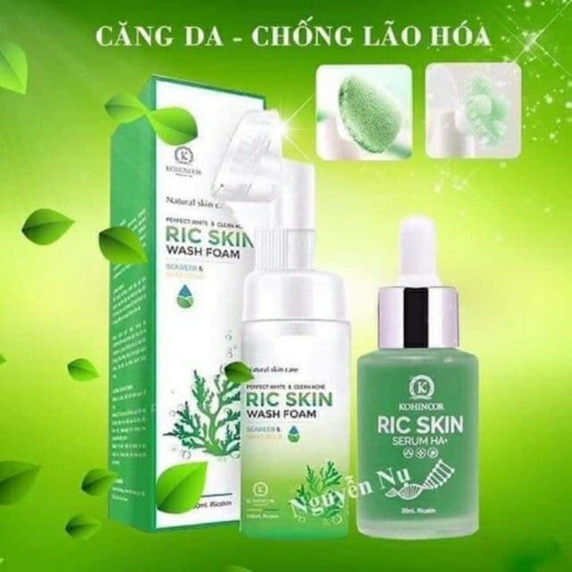 [HCM]COMBO Serum Ric Skin HA+ 30ml - Sữa Rửa Mặt Ric Skin 100ml - COMBO SERUM DƯỠNG DA