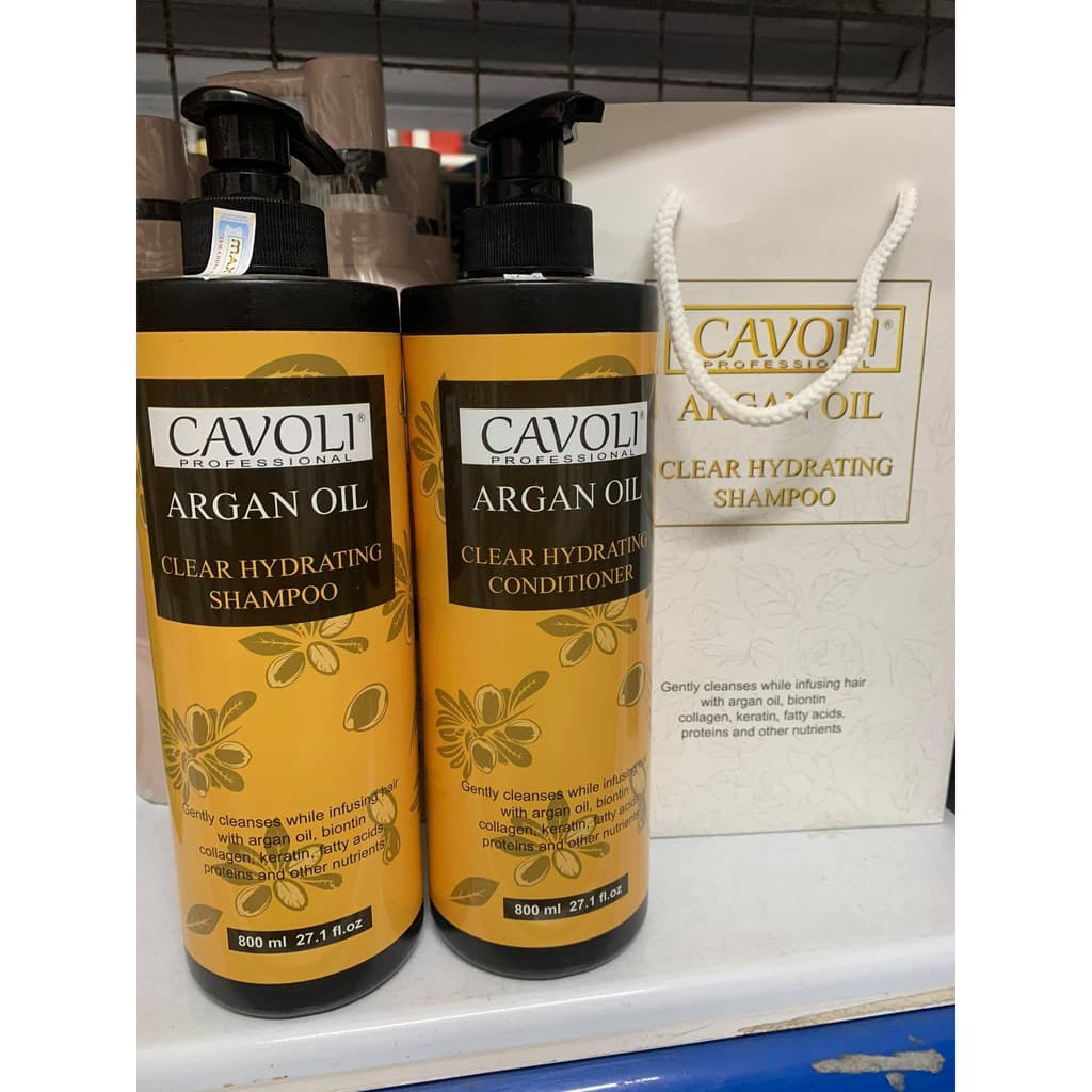 Bộ Dầu Gội Xả Cavoli Argan Oil Mềm Mượt 750ml x2