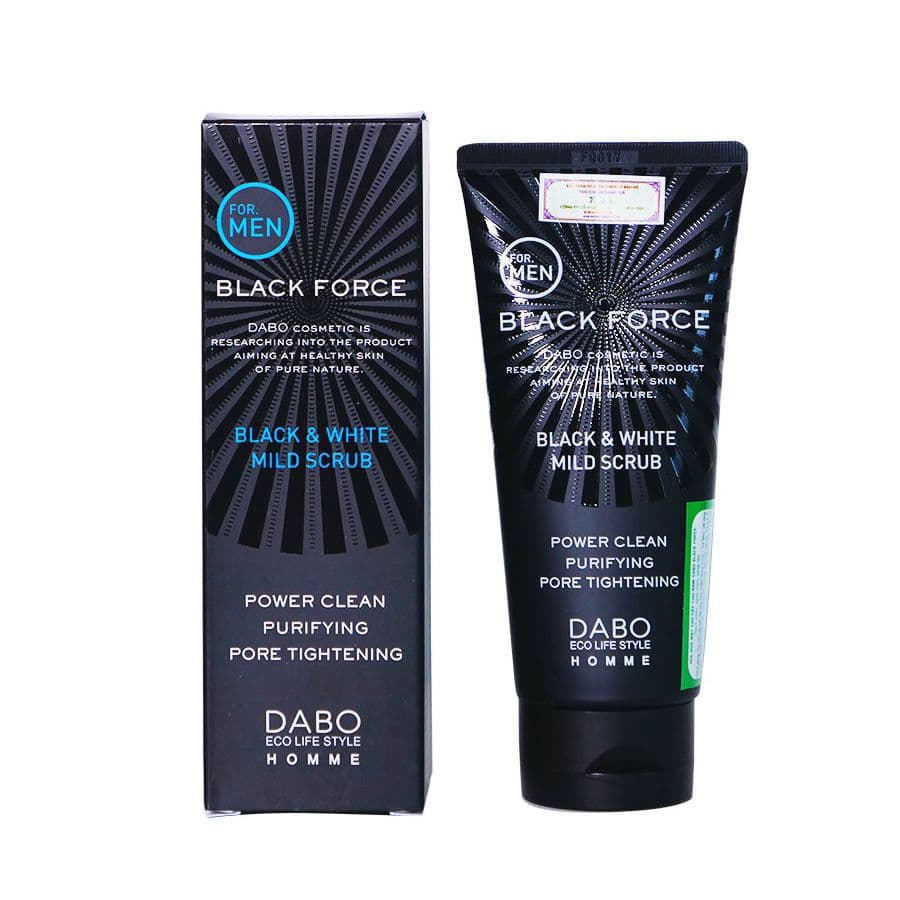 Sữa rửa mặt Nam Dabo Black Force giảm nhờn ngừa mụn Hàn Quốc 120ml
