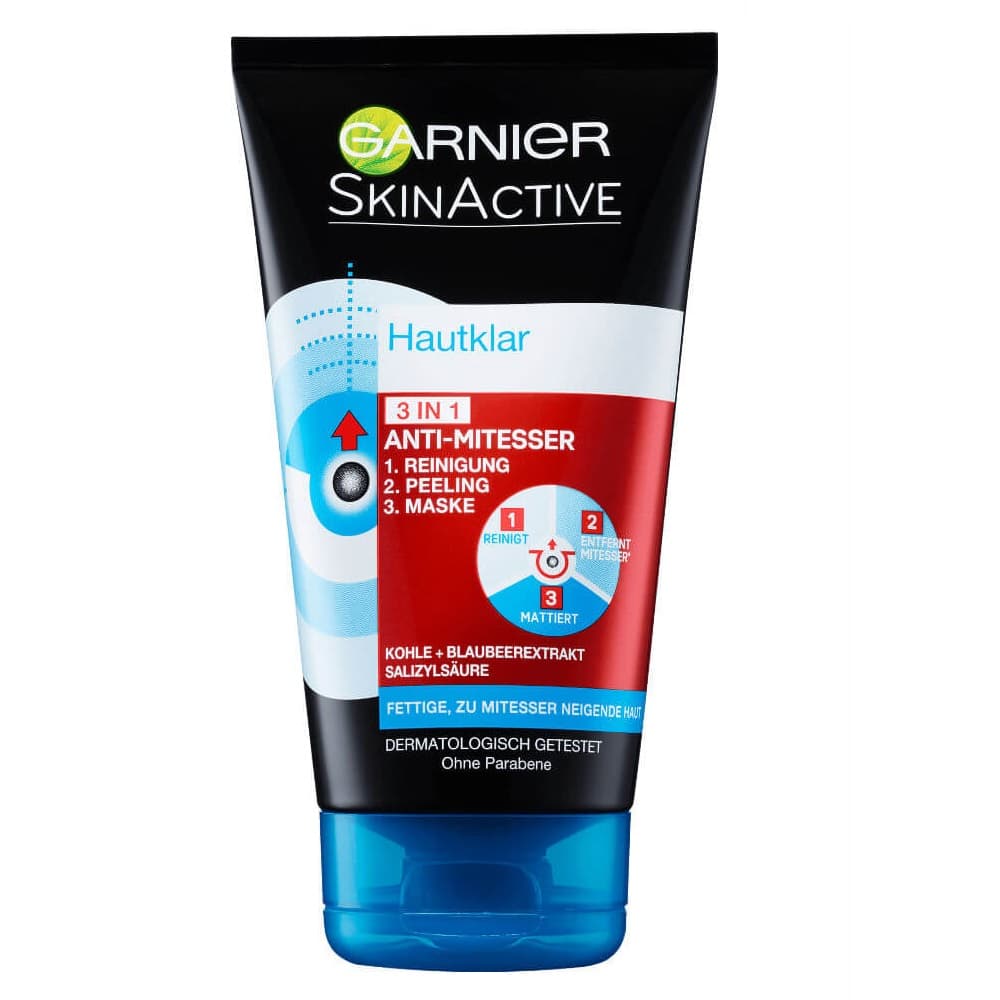 Sữa Rửa Mặt Garnier Hautklar 3in1 Anti-Mitesser Giảm Mụn Đầu Đen 150 ml