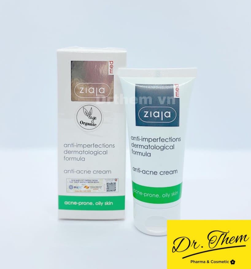 Ziaja Med Kem Dưỡng Ngừa Mụn Trứng Cá - Giảm Mụn Ngừa Khuẩn Ziaja Med Anti-Imperfections Acne Cream 50ml