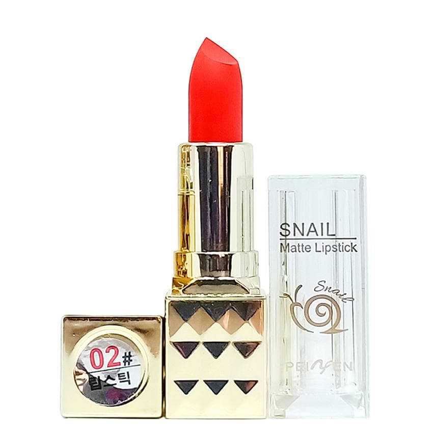 Son lì Snail Matte Lipstick Hàn Quốc 3.5g (#02 Đỏ cherry)