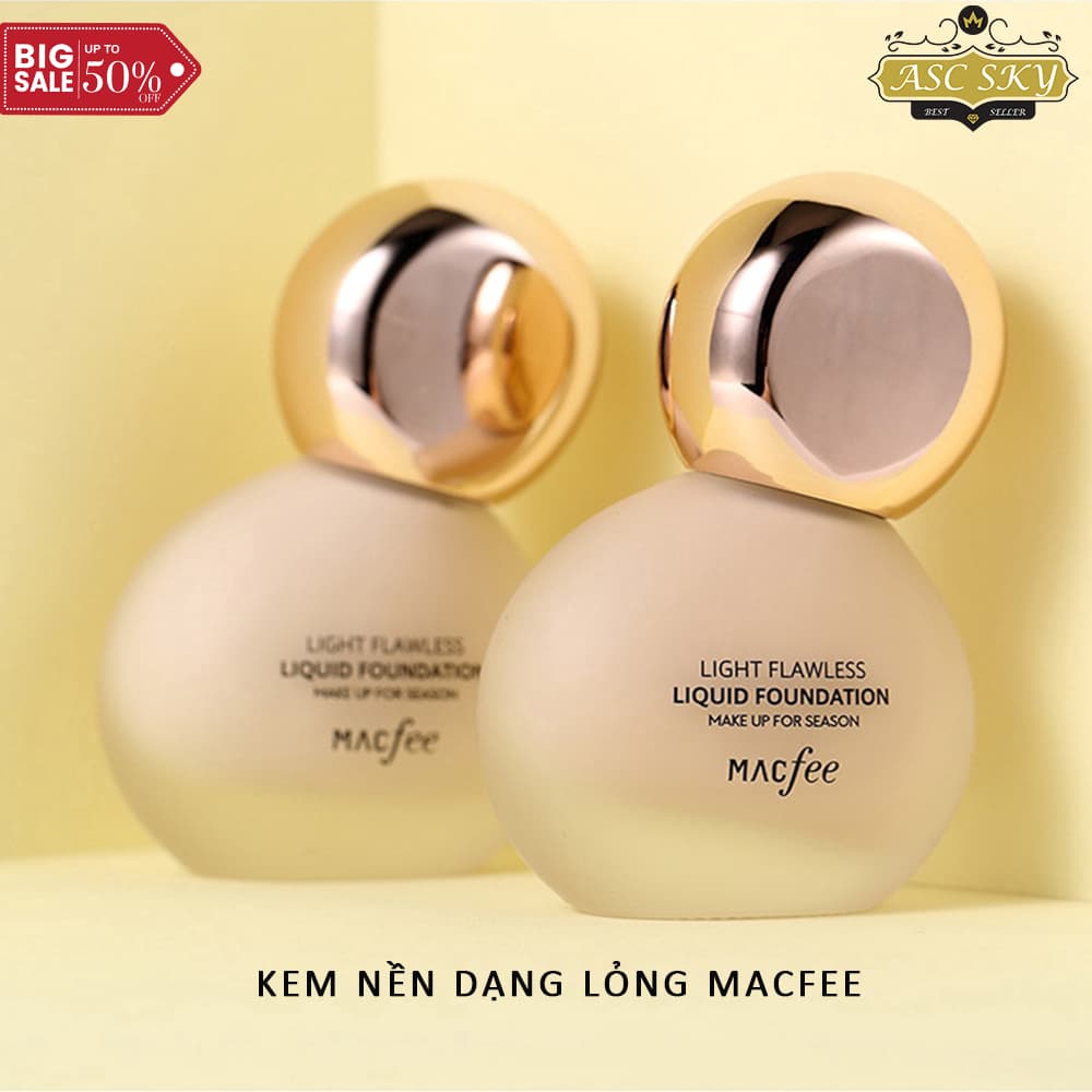 [ Hàng Mới ] Kem Nền Dạng Lỏng MACFEE Dưỡng Ẩm Làm Sáng Đều Màu Da Che Khuất Khuyết Điểm Cực Tốt – Bảo Hành 6 Tháng